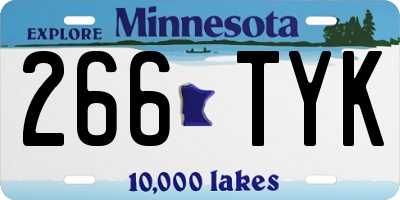 MN license plate 266TYK