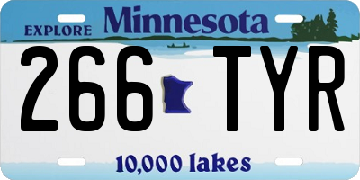 MN license plate 266TYR