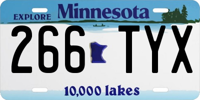 MN license plate 266TYX