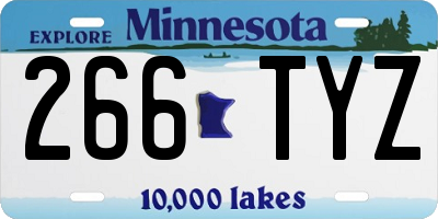 MN license plate 266TYZ