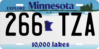 MN license plate 266TZA