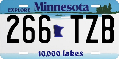 MN license plate 266TZB