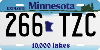 MN license plate 266TZC