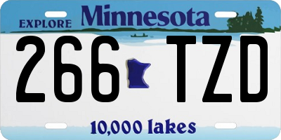 MN license plate 266TZD