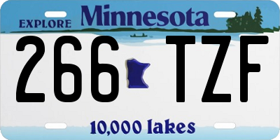 MN license plate 266TZF