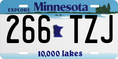MN license plate 266TZJ