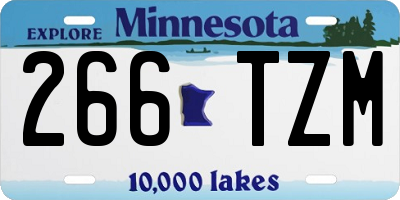 MN license plate 266TZM