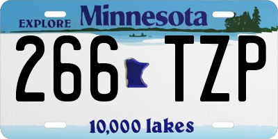 MN license plate 266TZP