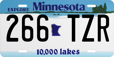 MN license plate 266TZR