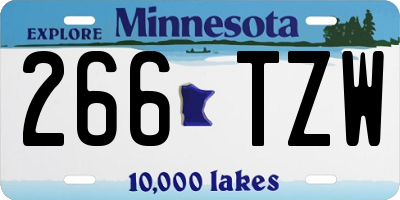 MN license plate 266TZW