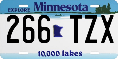 MN license plate 266TZX