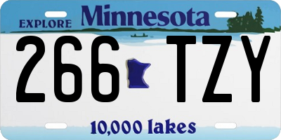 MN license plate 266TZY