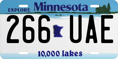 MN license plate 266UAE