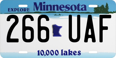 MN license plate 266UAF