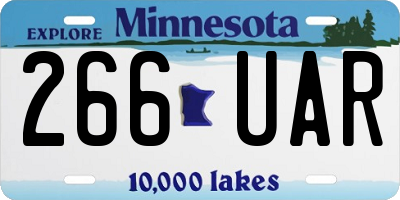 MN license plate 266UAR