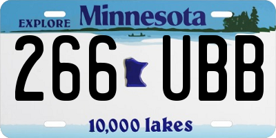 MN license plate 266UBB