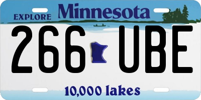 MN license plate 266UBE