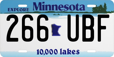 MN license plate 266UBF