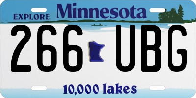 MN license plate 266UBG