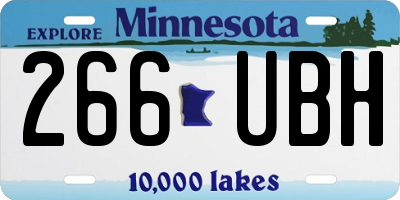MN license plate 266UBH