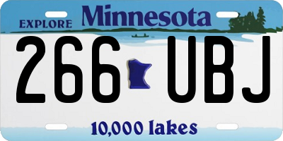 MN license plate 266UBJ