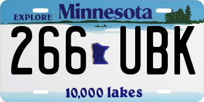 MN license plate 266UBK