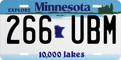 MN license plate 266UBM