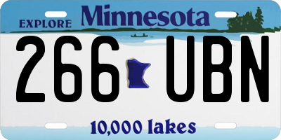 MN license plate 266UBN