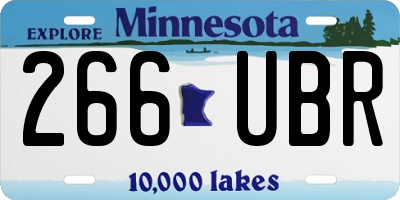 MN license plate 266UBR