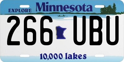 MN license plate 266UBU
