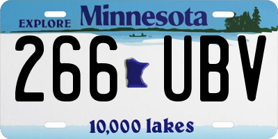 MN license plate 266UBV