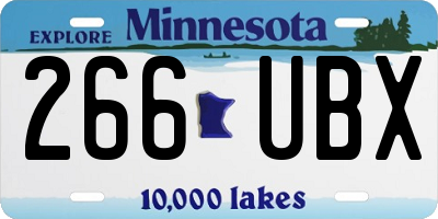 MN license plate 266UBX