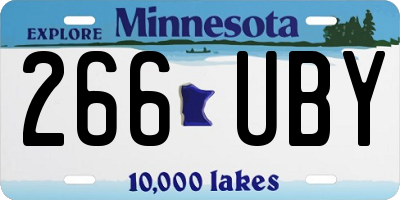 MN license plate 266UBY