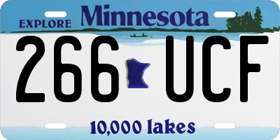 MN license plate 266UCF