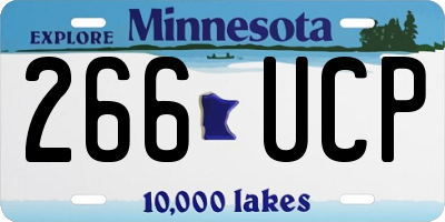 MN license plate 266UCP