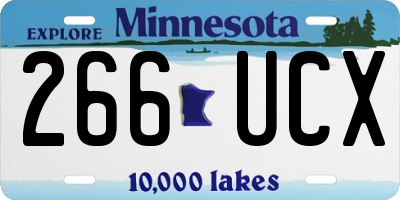 MN license plate 266UCX