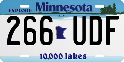 MN license plate 266UDF