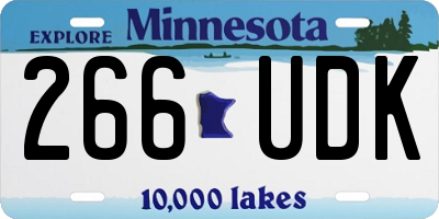 MN license plate 266UDK
