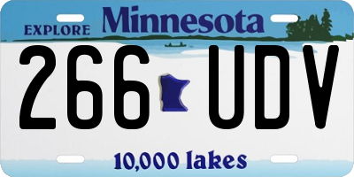 MN license plate 266UDV