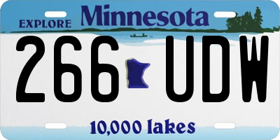 MN license plate 266UDW