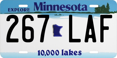 MN license plate 267LAF