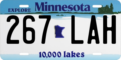 MN license plate 267LAH