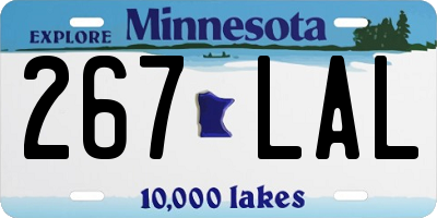 MN license plate 267LAL