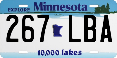MN license plate 267LBA