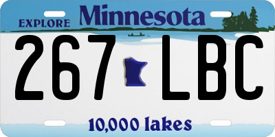 MN license plate 267LBC