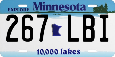 MN license plate 267LBI