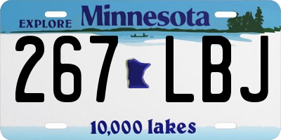 MN license plate 267LBJ
