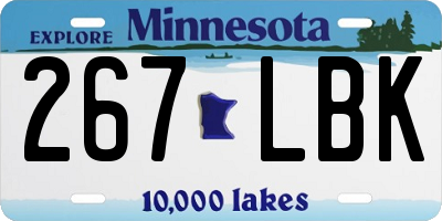 MN license plate 267LBK