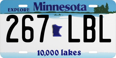MN license plate 267LBL