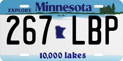MN license plate 267LBP